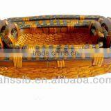 2013 New Style Wholesale Cheap Boat Shaped Reed Storage Plate With Ear Handles thumbnail-3