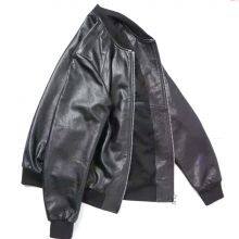 Men's Cowhide Baseball Jacket thumbnail-3
