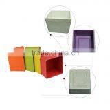 Bamboo Fiber Multicolored Circle Flower Plant Pots thumbnail-1