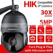 5MP POE Wireless WIFI Security IP Camera HD 30X Zoom PTZ Outdoor Home Surveillance Dome Cam CCTV 80M IR Night Vision CamHipro thumbnail-2