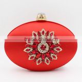 chinese sytle shinning crystal stone evening bag satin cosmetic bag