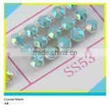 Iron on Crystal Rhinestone Aluminum Mesh Gold Base AB Gold Rhinestone 3mm thumbnail-4