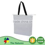 Highest Level Custom Logo Folding Plain White Cotton Canvas Tote Bag Black thumbnail-6