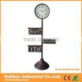 1.4m High Metal Stand Clock With Day and Date Display thumbnail-2
