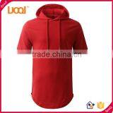 Mens Hip Hop Longline Pullover Short Sleeve Hoodie Shirt thumbnail-4
