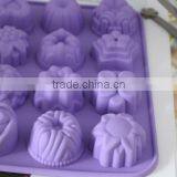 New Design 6 Cavities Flower Shape Silicone Cupcake Mould thumbnail-1