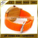 Newest Soft Silicone Band 4 Colors for Choice Wood Dial Bamboo Wood Watch Private Label thumbnail-6