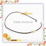 Wholesale Twisted Leather Necklace With Flashing Clear Rhinestone Cross thumbnail-3