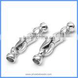 Wholesale White Rhodium Plated 925 Sterling Silver Lobster Spring Clasp With End Cap For Pearl Jewelry SC-CZ040 thumbnail-1