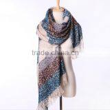 2015 New Hot Selling Peacock Feather Pattern Printed Square Paris Yarn Scarf thumbnail-2