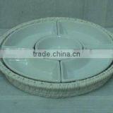 Ceramic & Rattan Round Holder Wholesale