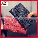 Best Selling Luxury Foldable Crocodile Bling pu Women Wallet