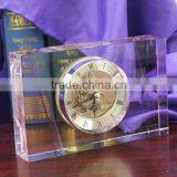 Pink Clear Good Quality Wholesale Crystal Desk Clock for Wedding Favor thumbnail-4