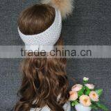 Colourful Genuine Big Raccoon Fur Pompom Women Makeup Headband thumbnail-3