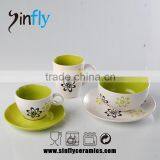 Hot Selling Glaze Ceramic Porcelain Cup and Saucer Wholesale thumbnail-1
