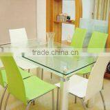 Fashionable Transparent Smooth Rectangular Glass Dining Table Top thumbnail-1