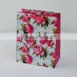 New Fancy Design for 2015 Printed Red Flower Paper Bag With Ribbon Handle Supplier and Manufacture thumbnail-1