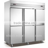 Stainless Steel six door kitchen refrigerator , Display Cooler , Luxury Beverage Display Showcase