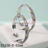Up-to-date multi color diamonds women accessories china wholesale silver hoop earrings