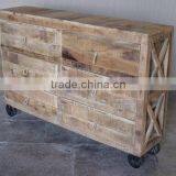 VINTAGE DRWER CHEST WITH ROUGH WOOD FINISH