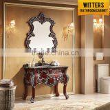 Chestnut Color Silver Foil Antique Commercial Bathroom Vanities