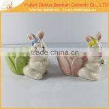 Ceramic Lovely Rabbit Decor Easter Egg Basket Sale thumbnail-1