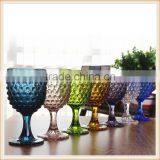 Embossed Thick Colored Stem Wine Glass thumbnail-3