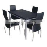 Black Leather Chair With MDF Dining Table