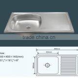 90*45CM Layon Stainless Steel Kitchen Sink With Drainboard thumbnail-2