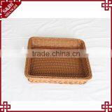 Hand Woven Customized Food Storage Square Shape Plastic Poly Rattan Basket for Fruit thumbnail-5