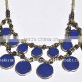 Ethnic Tribal Kuchi Afghan Silver Lapis Neckleces Jewelry Kuchi Nomads thumbnail-1