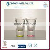 Anhui Factory FDA Inspection Wholesale Bottom Colored Wine Shot Glass thumbnail-1