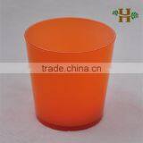 13cm Tall Orange Colored Glass Flower Pot thumbnail-1