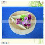 Home Decorating Handmade Bio-degradable Round Small Grids Wooden Tray thumbnail-4