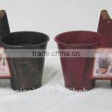 Antique Finish Bucket With Wooden Handle thumbnail-1