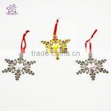 14K Gold Plated Metal Xmas Star Shape Snowflake Ornament With Pink Crystals From Swarovski thumbnail-5