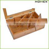 Bamboo Tea Box With Clear Lid, 8 Sections/Homex_Factory thumbnail-1