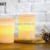 4" Battery Powered Flameless LED Pillar Wax Candles LED Carved Candles thumbnail-2