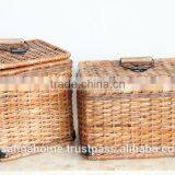 Rattan Storage Basket With Lid thumbnail-1