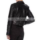 Cropped Leather Jacket for Women's thumbnail-3