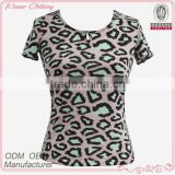 woman daily/casual t-shirt slim fit print pattern short sleeve t shirt for lady