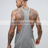 Xinlan High Quality New Design Summer Custom Dark Grey Gym Wear Comfortable 100% Cotton Casual Men's Sport Tank Tops thumbnail-2