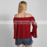 Maxnegio off Shoulder Full Sleeves Blouse Designs Women's Shirts thumbnail-4