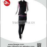 Sports Wear Yoga Gym Performance Running Tights Long Leggings and Vest thumbnail-1