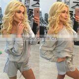 2016 Spring Summer Sets Women Fashion Sport Wear Sets Loose Casual Wide Neck Long Sleeve Sport Wear Suits thumbnail-2