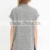 2017 Cheapsale Custom Ladies Solid Side Open Short Sleeve Casual Dress OEM Service thumbnail-2