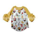 Easter Ruffle Raglan Bunny Shirts Baby Shirts Children Icing Ruffle Clothing With Bunnies thumbnail-5