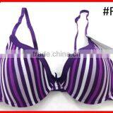 Ladies Bra Elegant Purple Stripe Print Women's Bra in Sale thumbnail-1