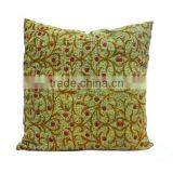 Vintage Kantha Cushion Covers Made by Hand Embroidered Vintage Sari Kantha Pre Washed thumbnail-1