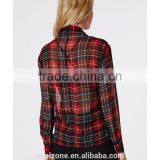 90's Deep Plunge Wrap Over Style 2015 New Design Chiffon Ladies Blouse thumbnail-3